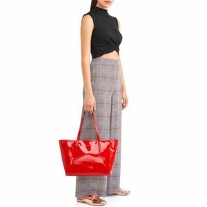 Kendall + Kylie Large Red Elegant Faux Tote Purse